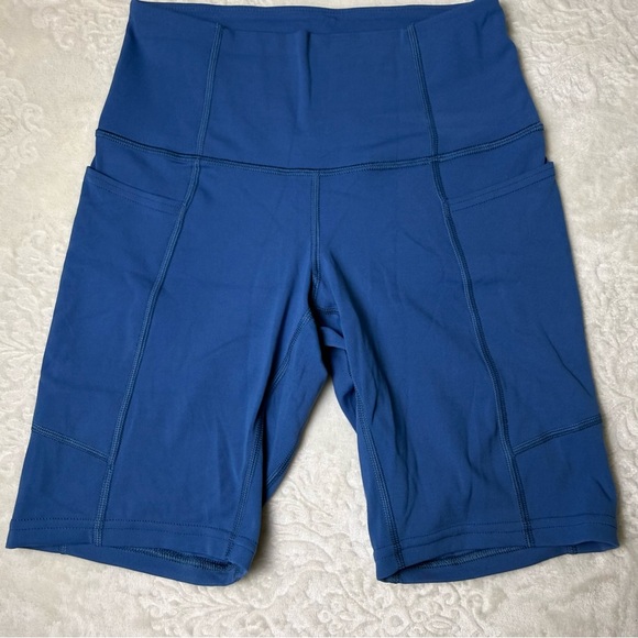 Patagonia Pants - Patagonia Deep Blue Women's High-Rise Bike Shorts with Side Pockets